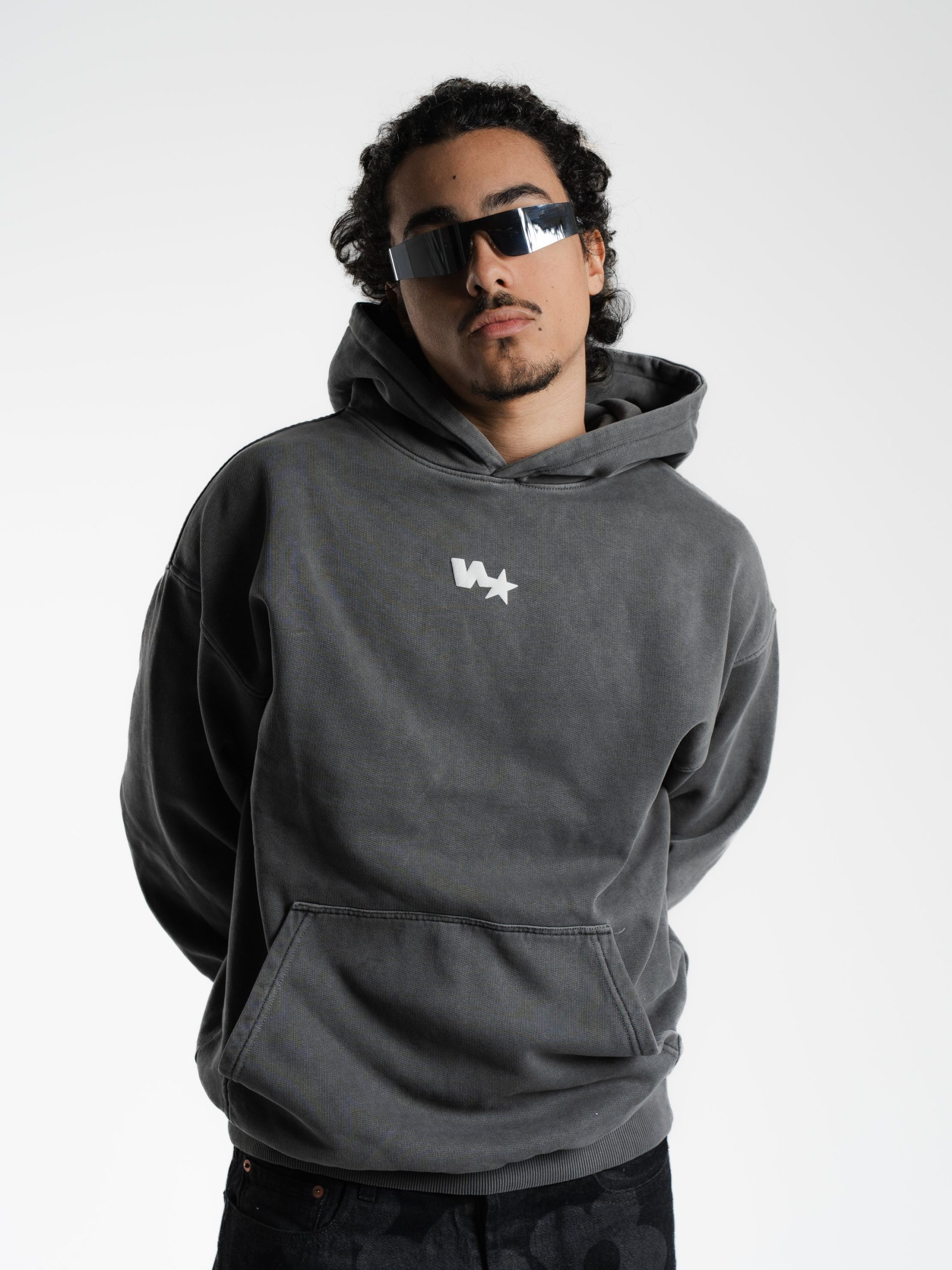 "N-star" Fade Out Grey Hoodie – Image 5