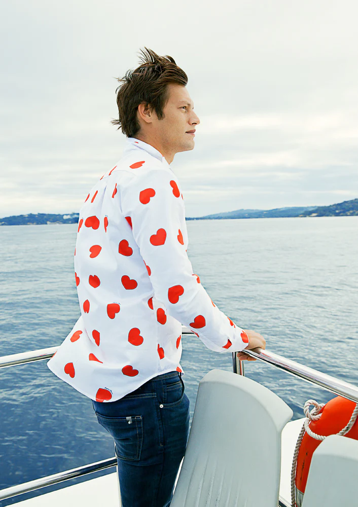 Chemise PAUL en popeline coeurs rouges unisexe – Image 5