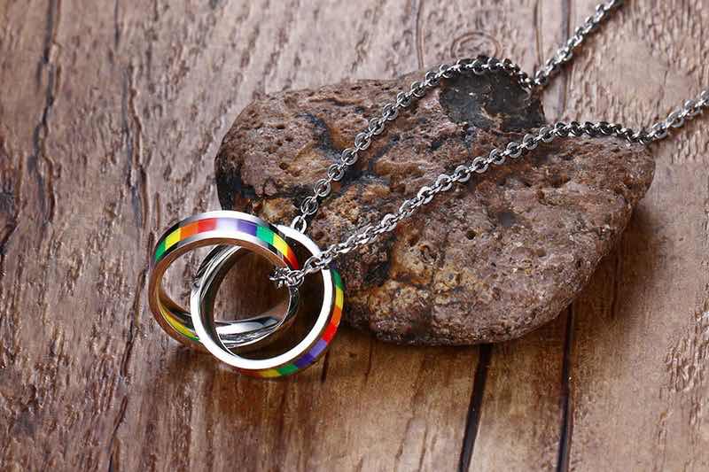 Collier LGBT Anneaux Doubles – Image 3