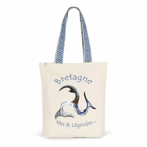 Totebag Ethnique breton : mer et légende triskell