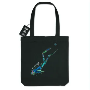 Tote-bag MacJos -100% recyclé : silhouette plongeur en mot