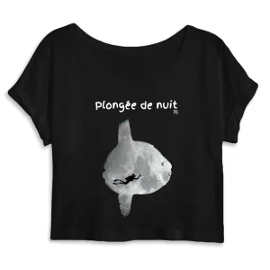 Crop Top 100% bio MacJos plongée de nuit poisson lune