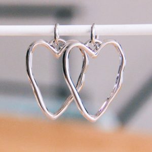 Boucle d'oreille cœurs XL argent
