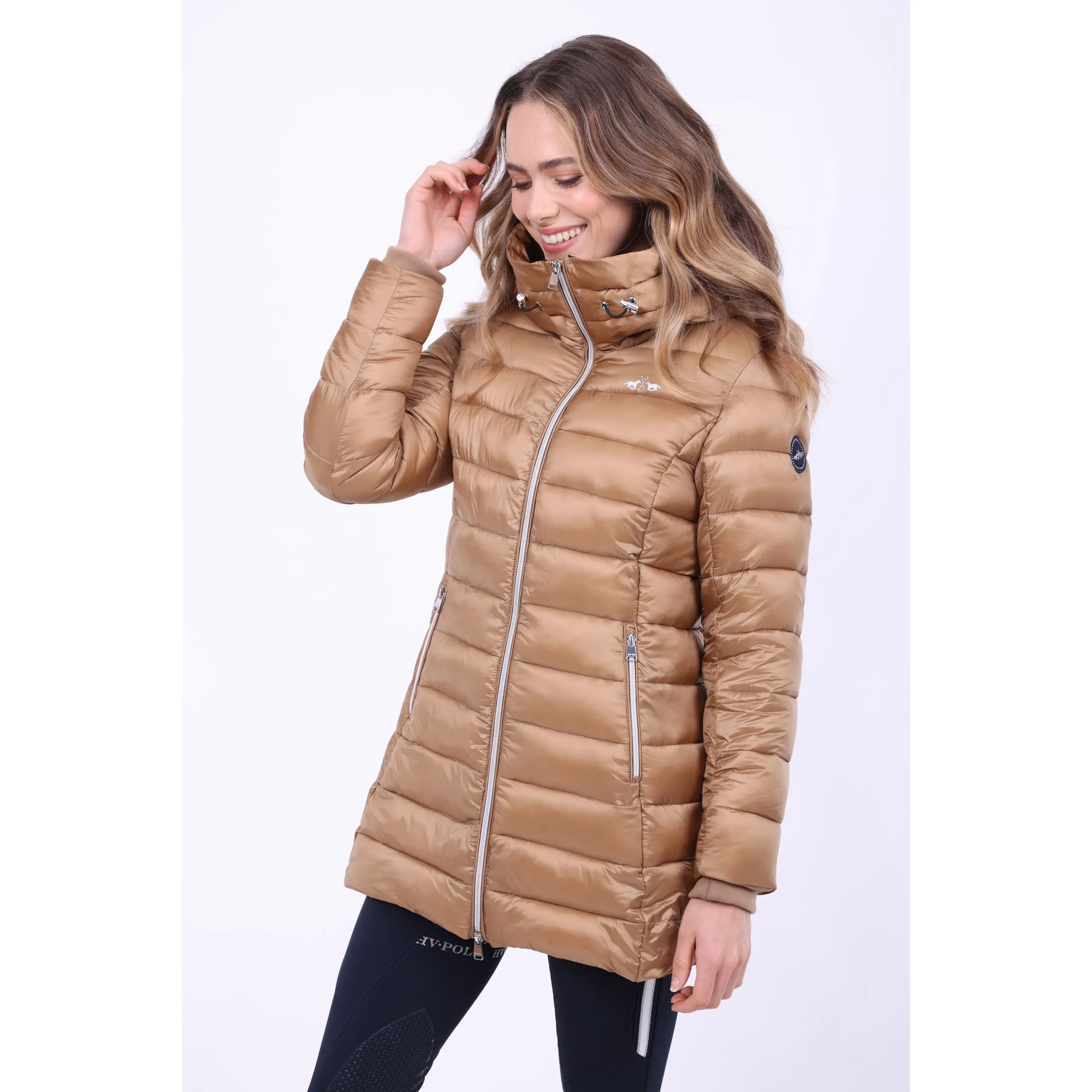 HV Polo - Doudoune longue femme Christine marron claire