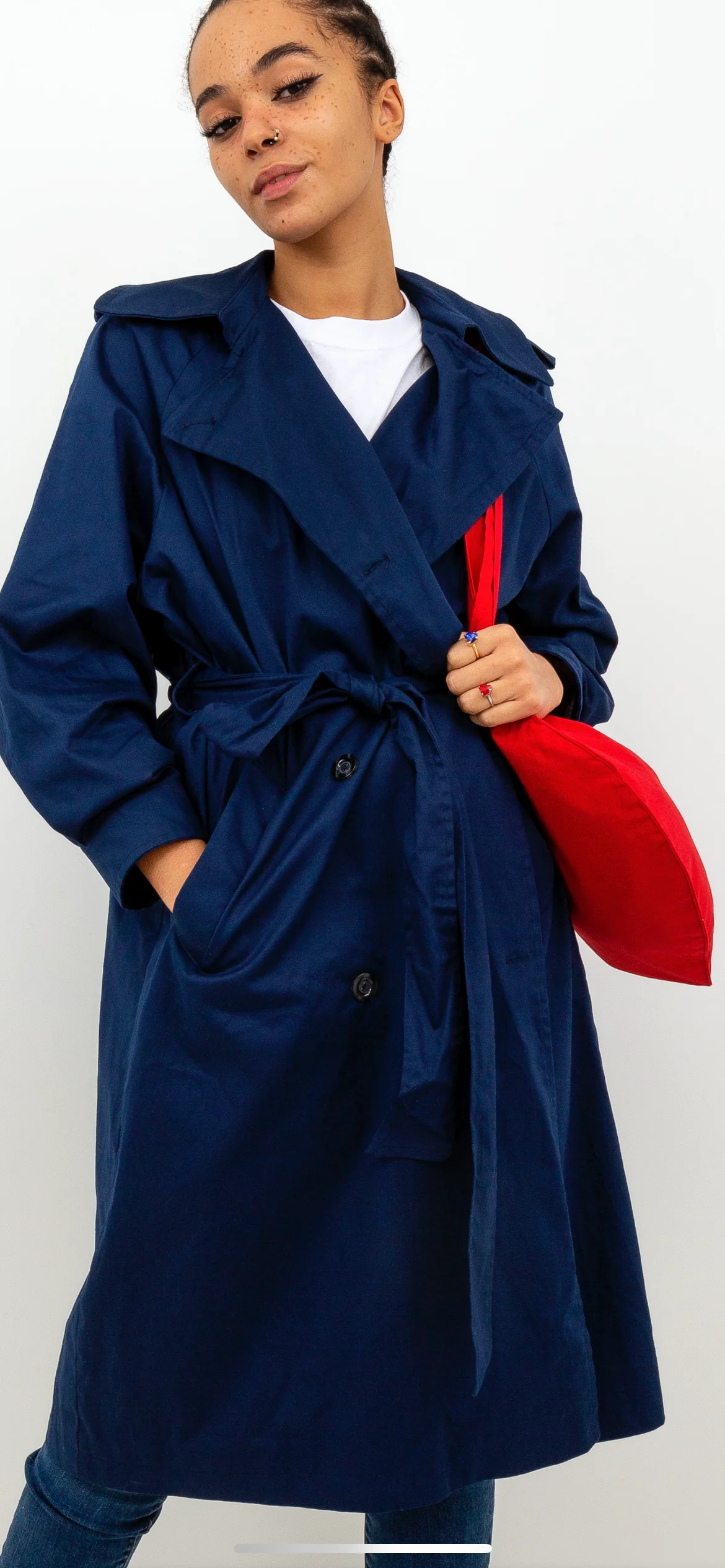 Trench-coat ANDREA Marine Doublure Coeurs