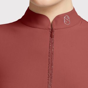 Samshield - Polo d'entraînement à manches courtes femme Bruna Marsala