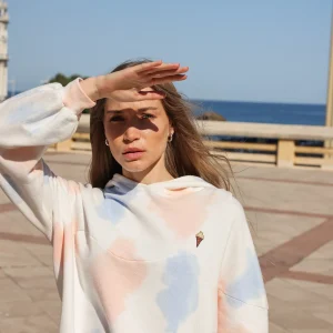 Sweat à capuche Coton Bio TIE AND DYE Femme