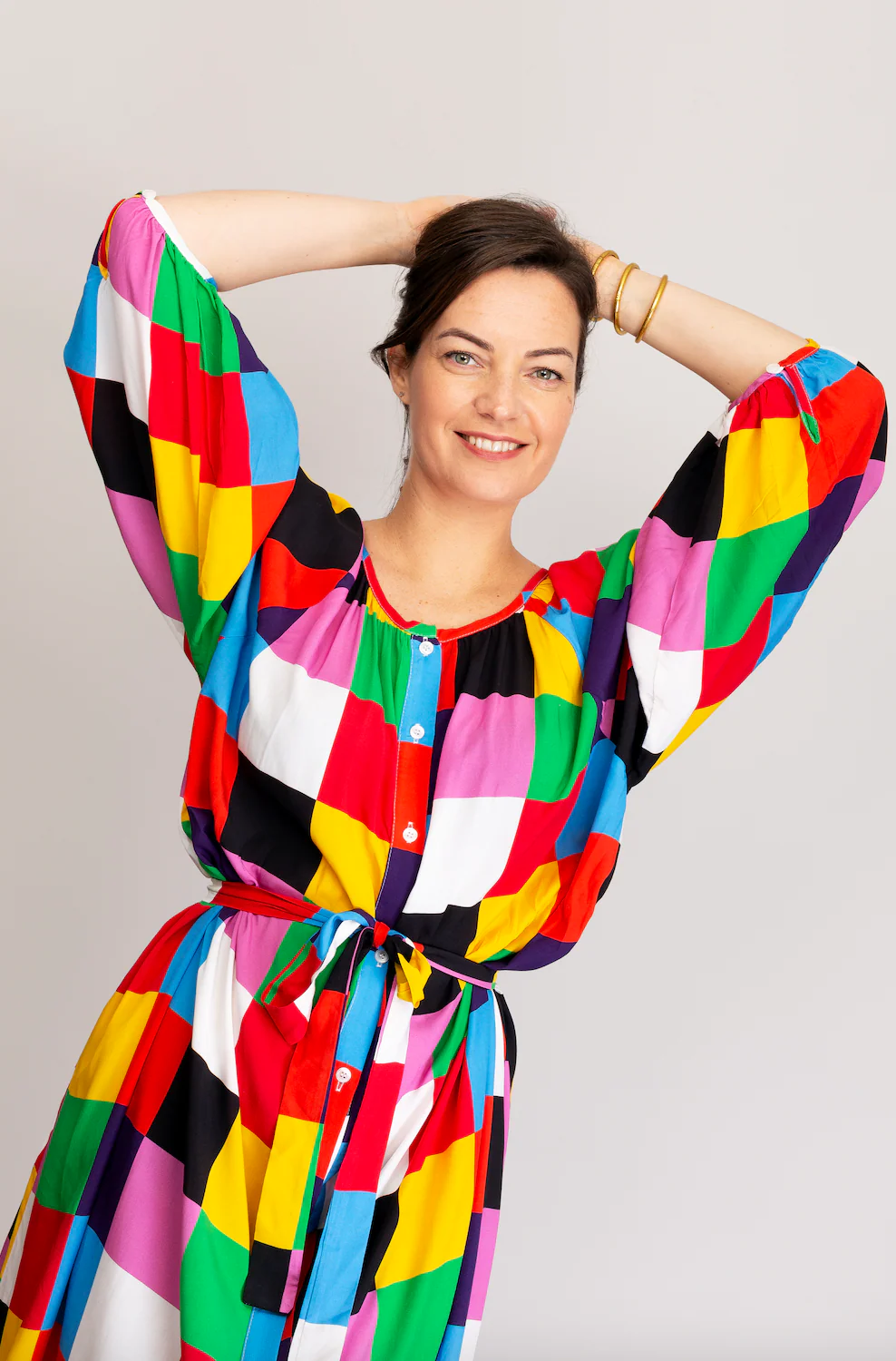 Robe FELICIA Imprimé Carrés – Image 5