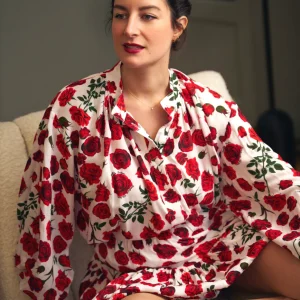 Blouse LOLITA Roses rouges