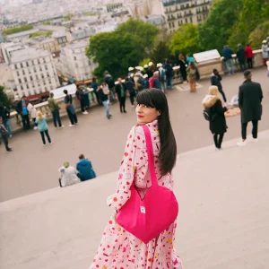 Tote bag COEUR fuschia