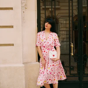 Robe cache-coeur BELLA Rose