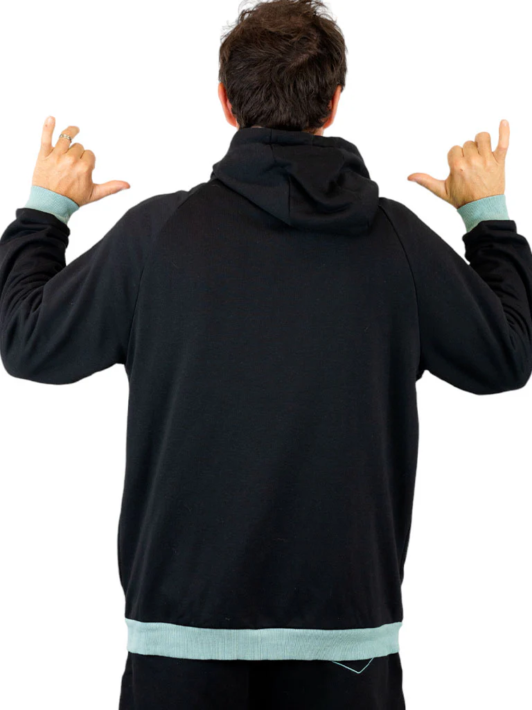 Sweat coton à capuche - Noir – Image 4