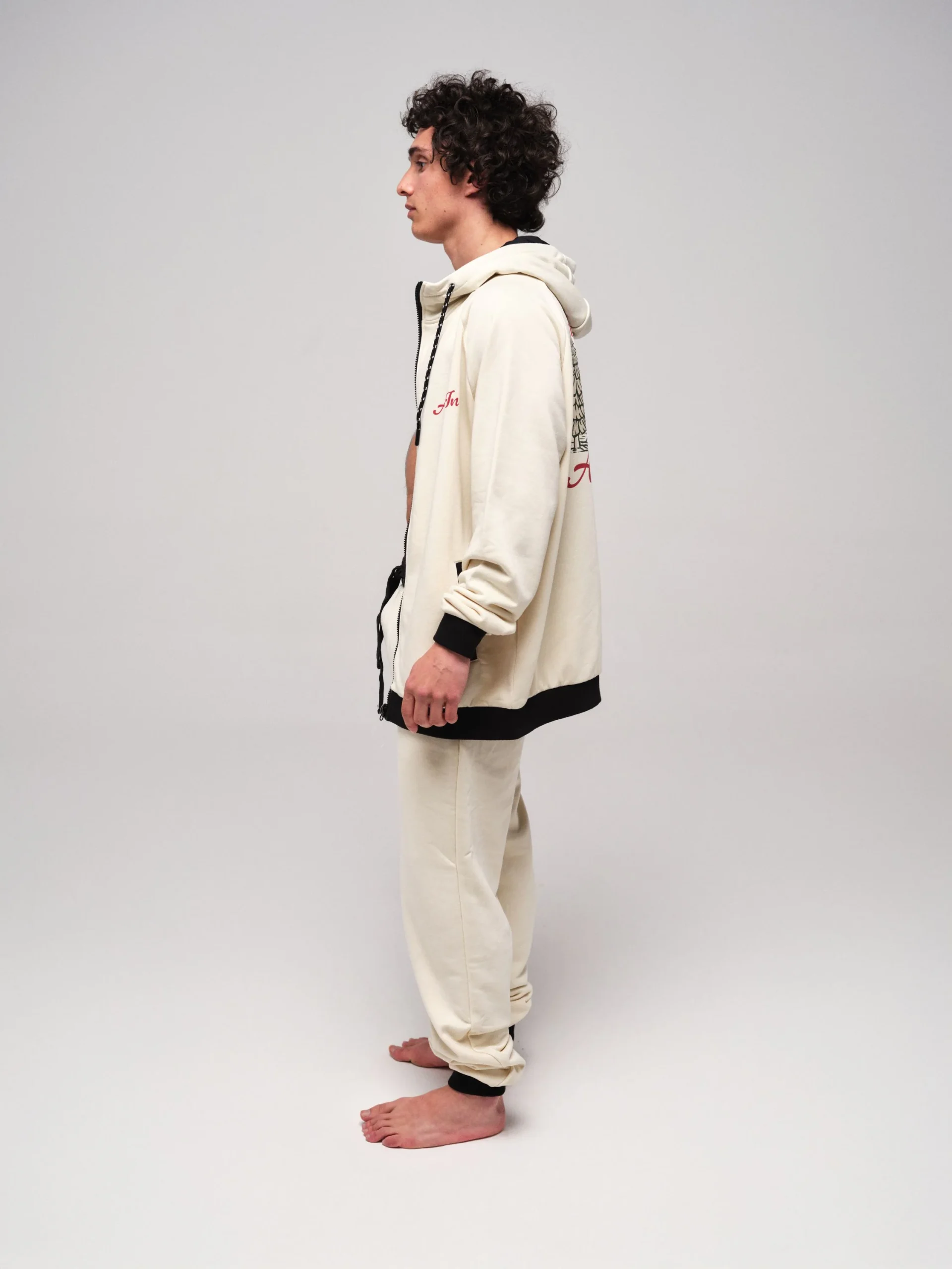 Sweat coton à capuche - Blanc cassé – Image 6
