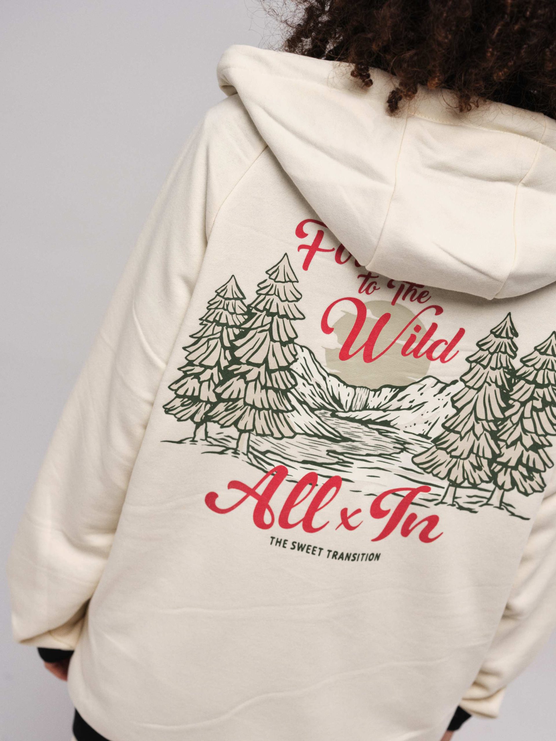Sweat coton à capuche - Blanc cassé