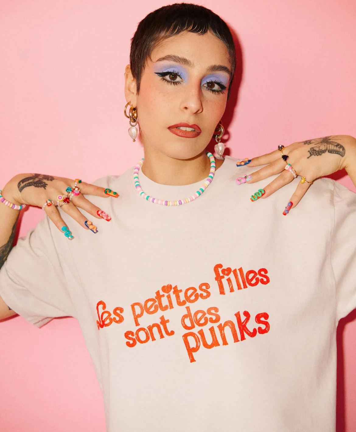 T-shirt oversize KELLY "Les petites filles sont des Punks"