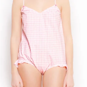 Body WANDA vichy rose (coton)