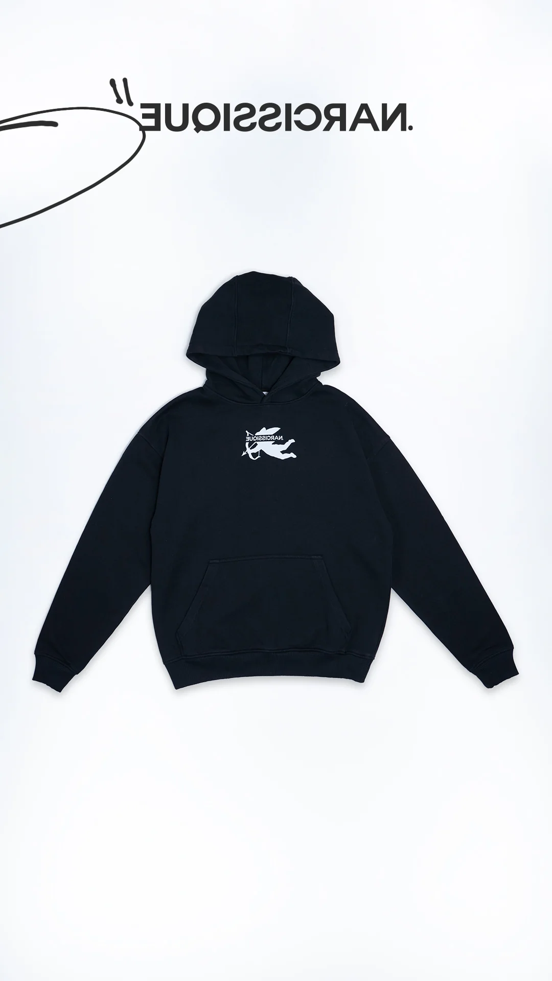 Essentiel Cut Angel Hoodie Black