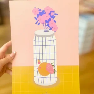 Affiche A4 | Vase à Carreaux
