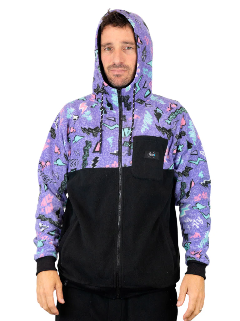 Sweat polaire à capuche - Pop 80s Violet – Image 4