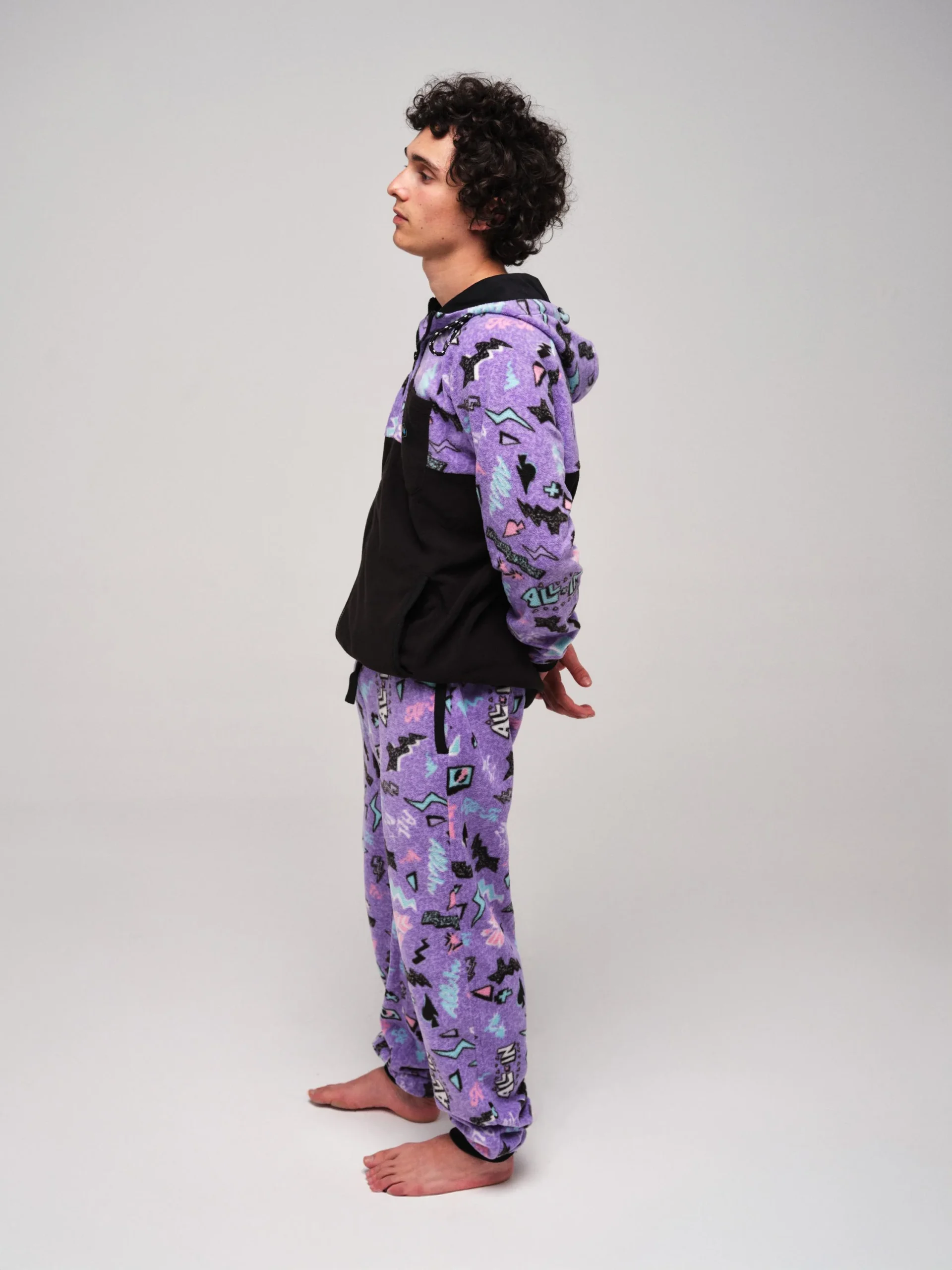 Sweat polaire à capuche - Pop 80s Violet – Image 8