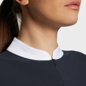 Samshield - Polo de concours manches longues femme Louison Crystal marine