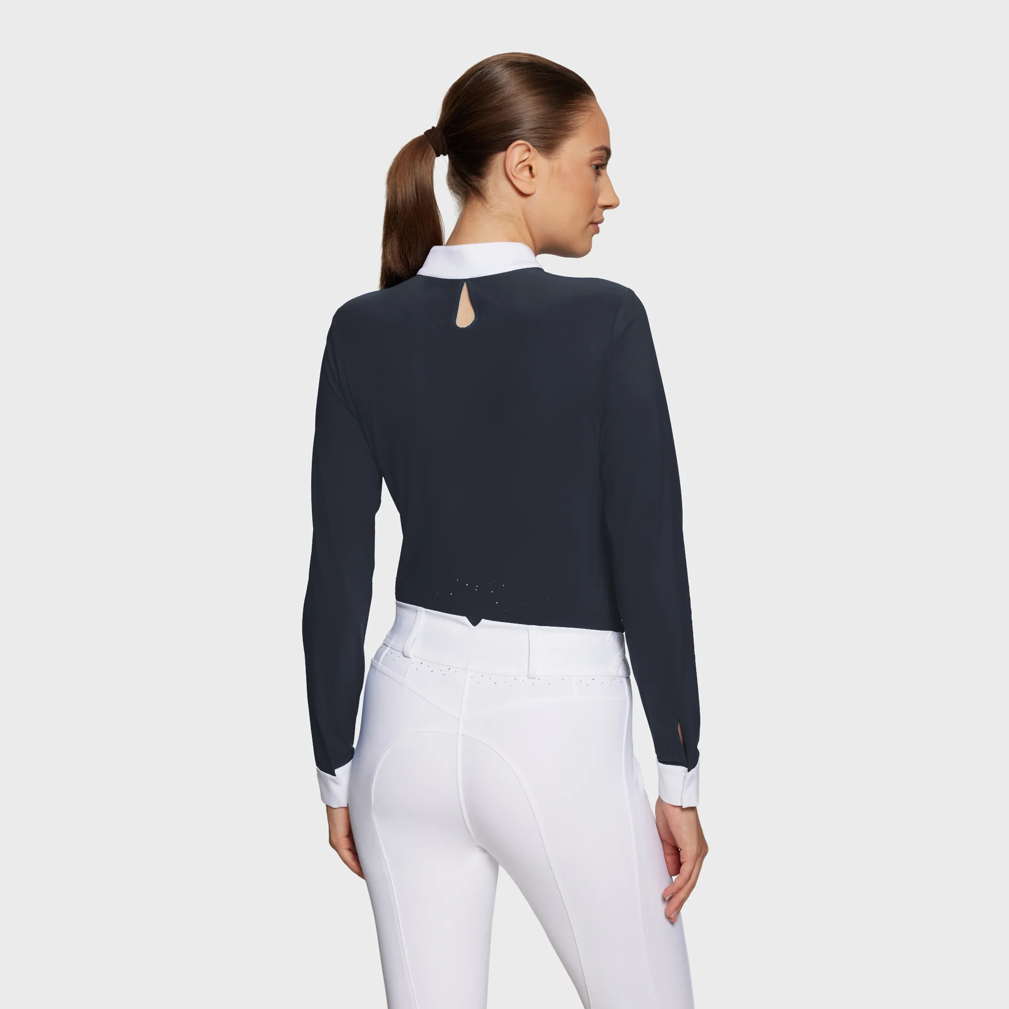 Samshield - Polo de concours manches longues femme Louison Crystal marine – Image 2