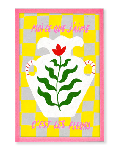 Illustration encadrée | Moi ce que j'aime c'est les fleurs – Image 2