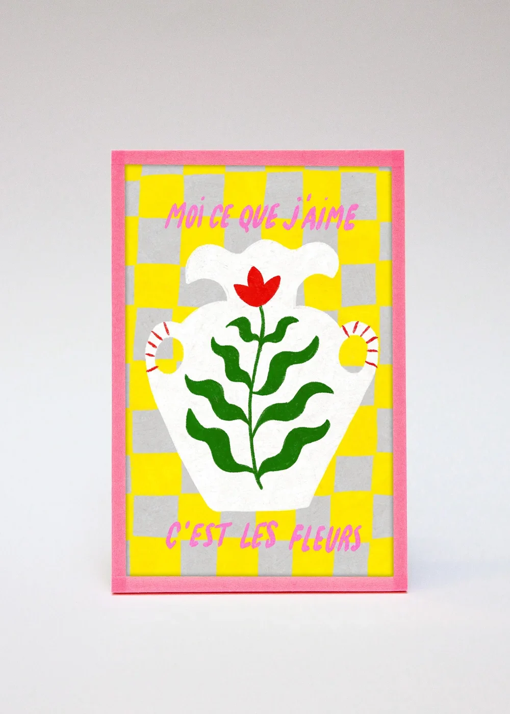 Illustration encadrée | Moi ce que j'aime c'est les fleurs