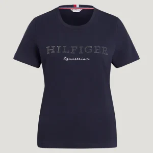 TOMMY HILFIGER - T-shirt femme à strass Belmont marine