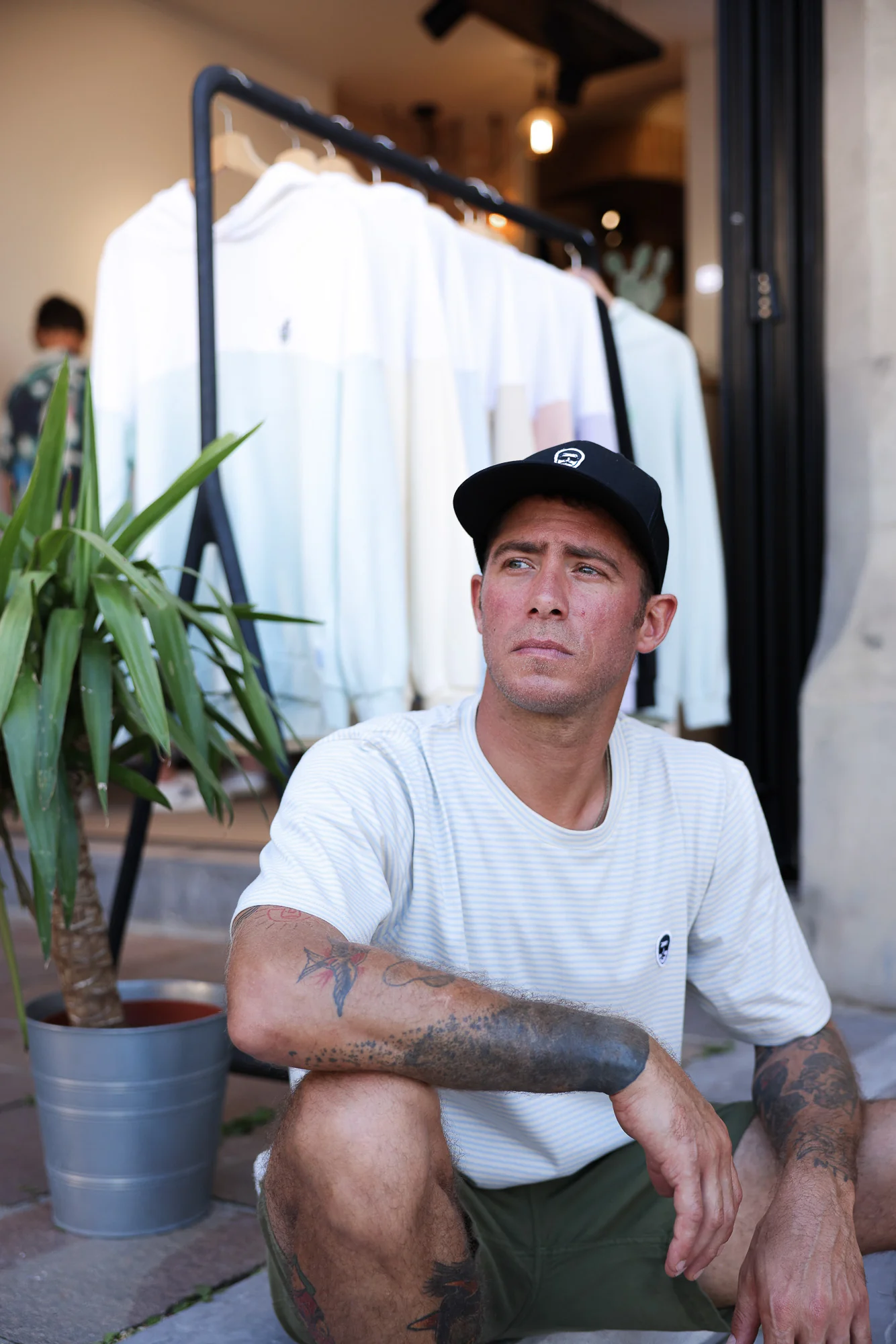 Tee-shirt Marinière ECRU - Bleu azur – Image 6