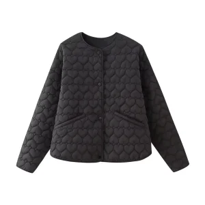 Blouson Court Matelassé Noir
