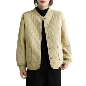 Blouson Matelassé Femme Beige