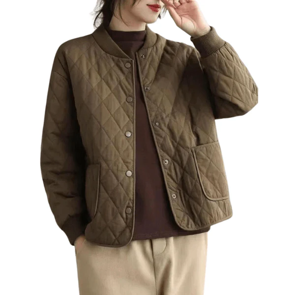 Blouson Matelassé Femme Kaki