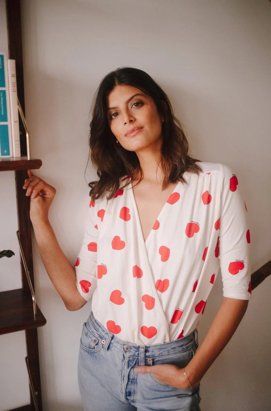 Body GERDA blousant écru à coeurs – Image 4