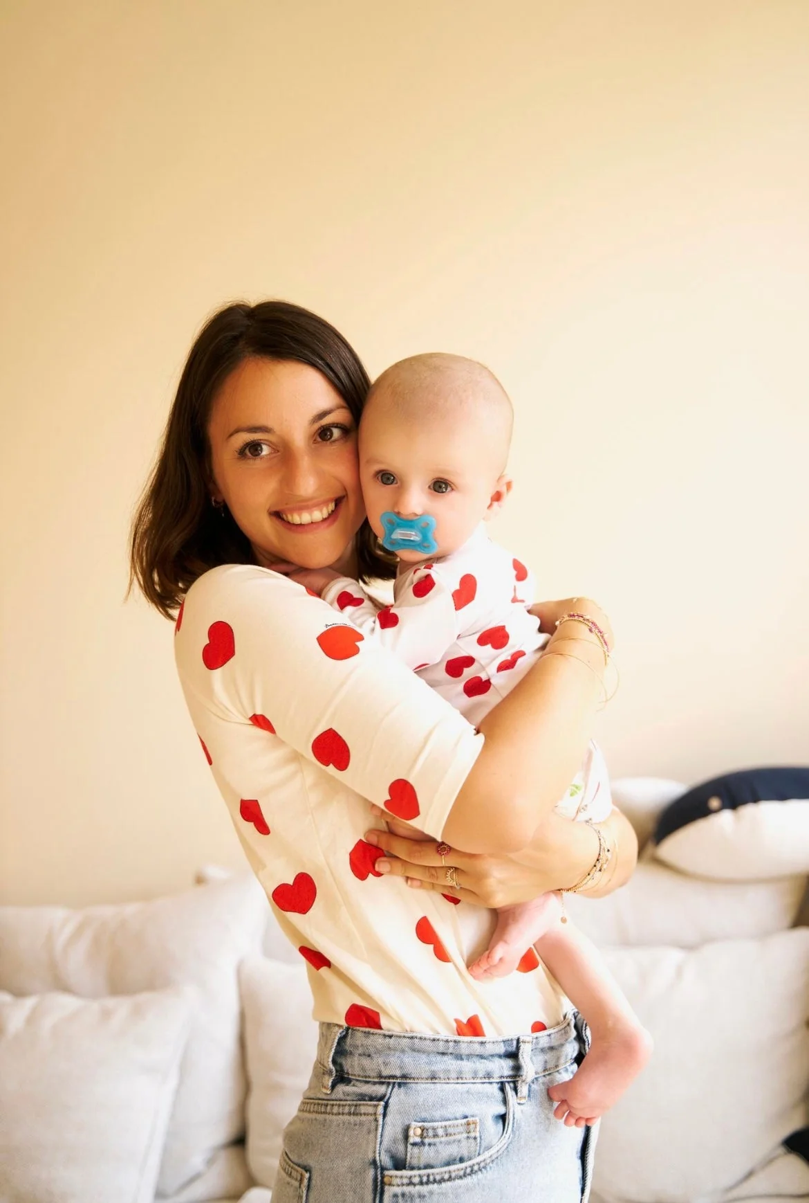 Body GERDA blousant écru à coeurs – Image 5