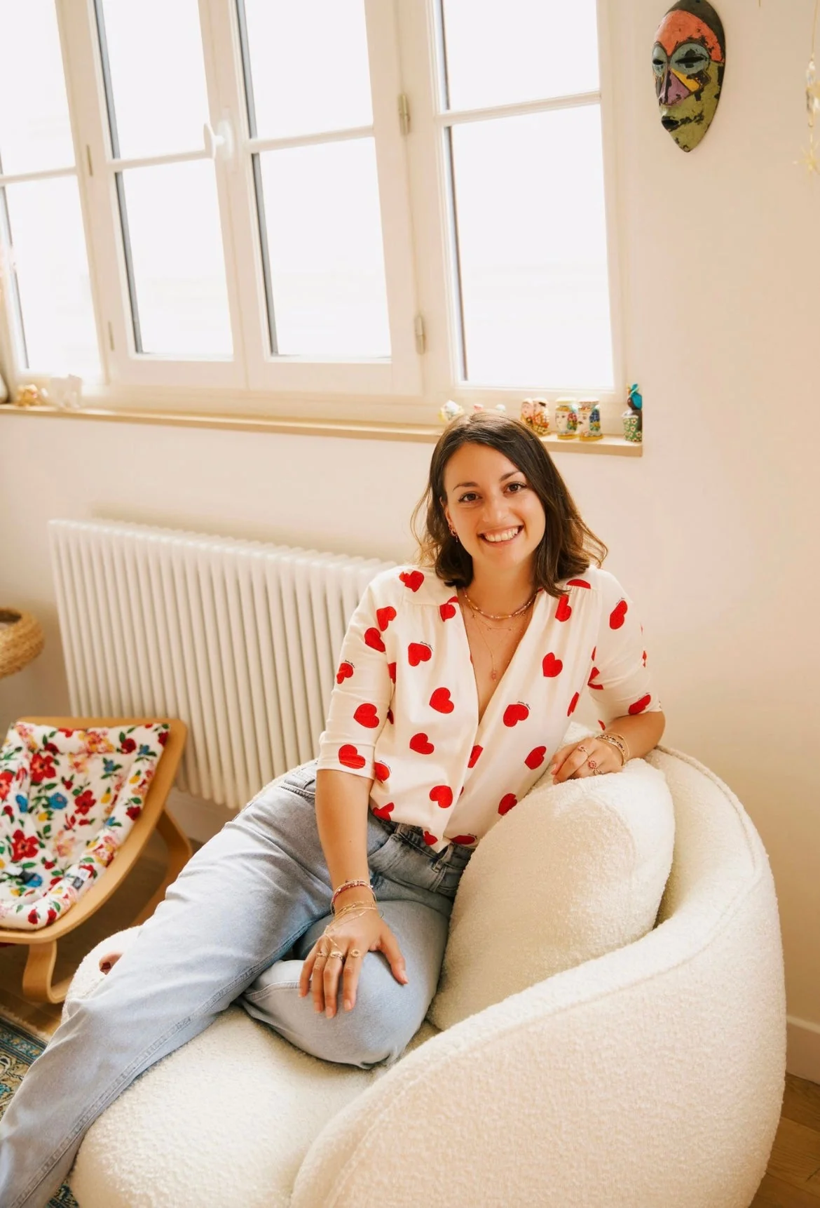 Body GERDA blousant écru à coeurs – Image 6