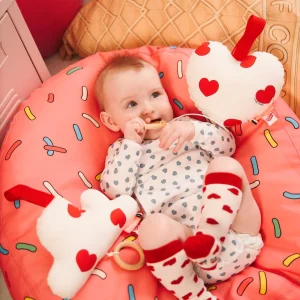 Body HONORE bébé petits coeurs bleus