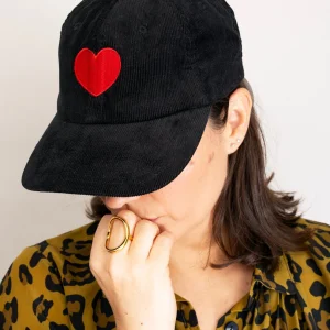 Casquette COLOMBE Noire (velours côtelés)
