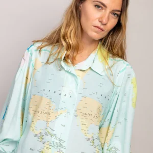 Chemisier ELECTRA "Mappemonde"