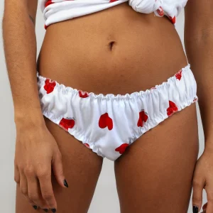 Culotte HENRIETTE Blanche Coeurs Rouges