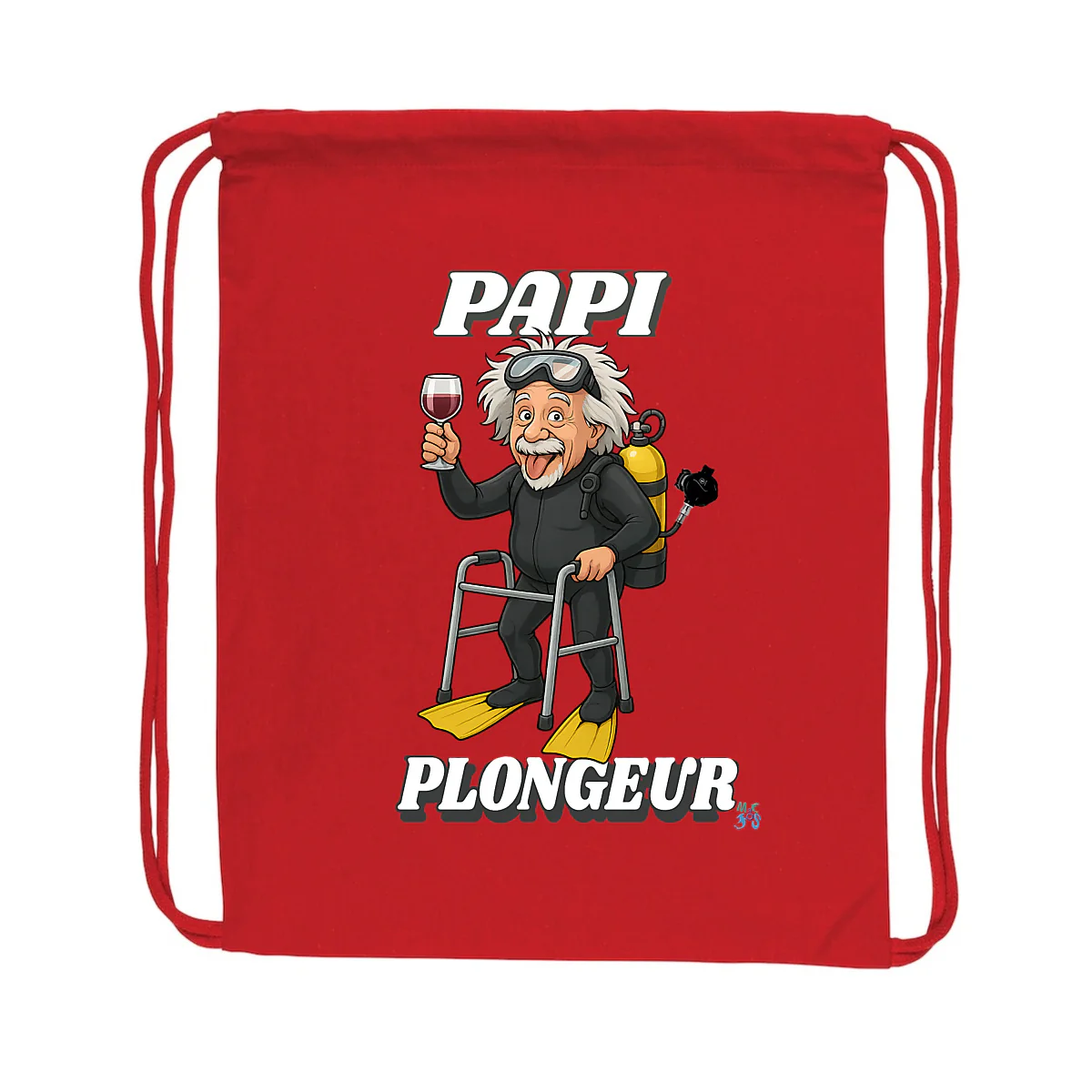 Sac à dos à cordelettes recyclé PAPI plongeur – Image 3