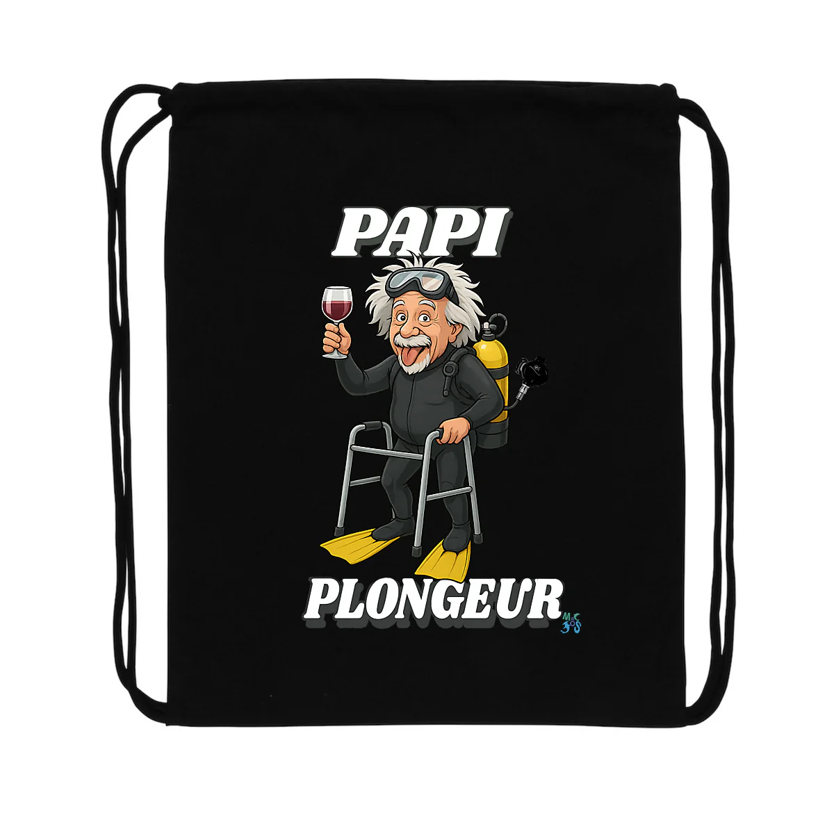 Sac à dos à cordelettes recyclé PAPI plongeur – Image 5