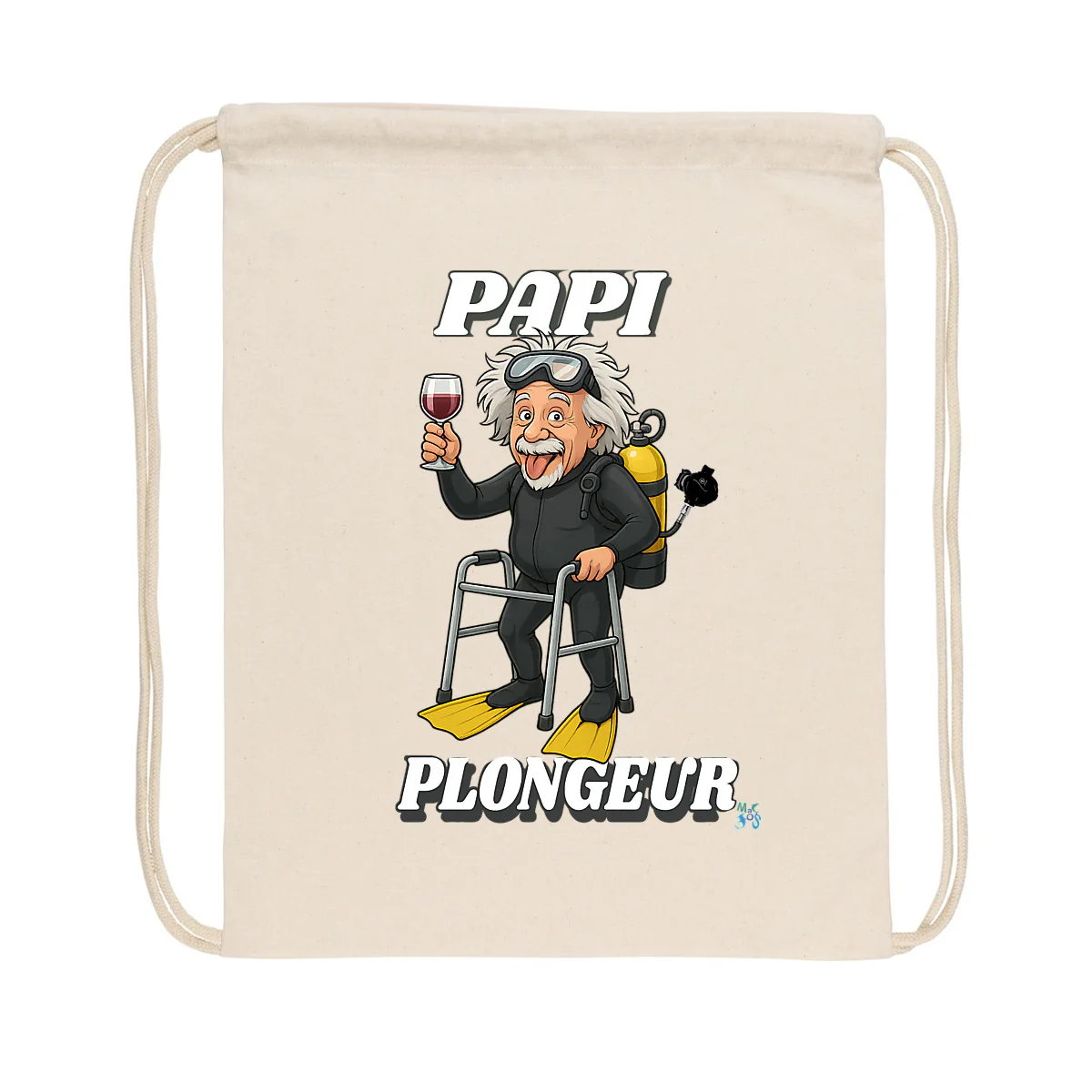 Sac à dos à cordelettes recyclé PAPI plongeur – Image 2