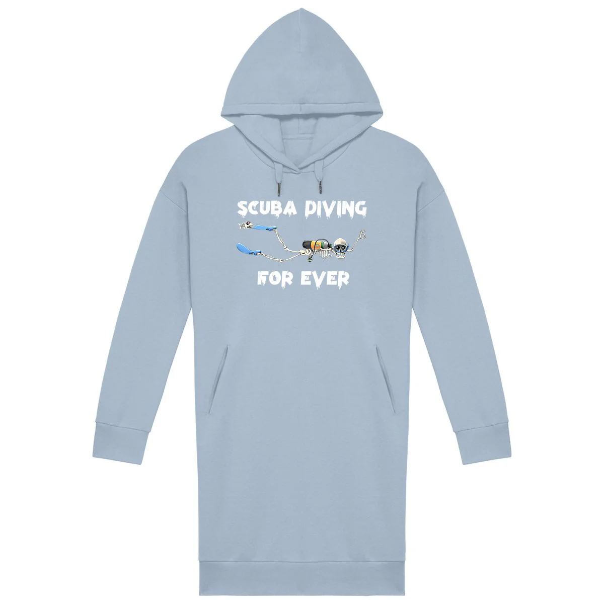 robe sweat à capuche MacJos scuba diving for ever : squelette plongeur – Image 3