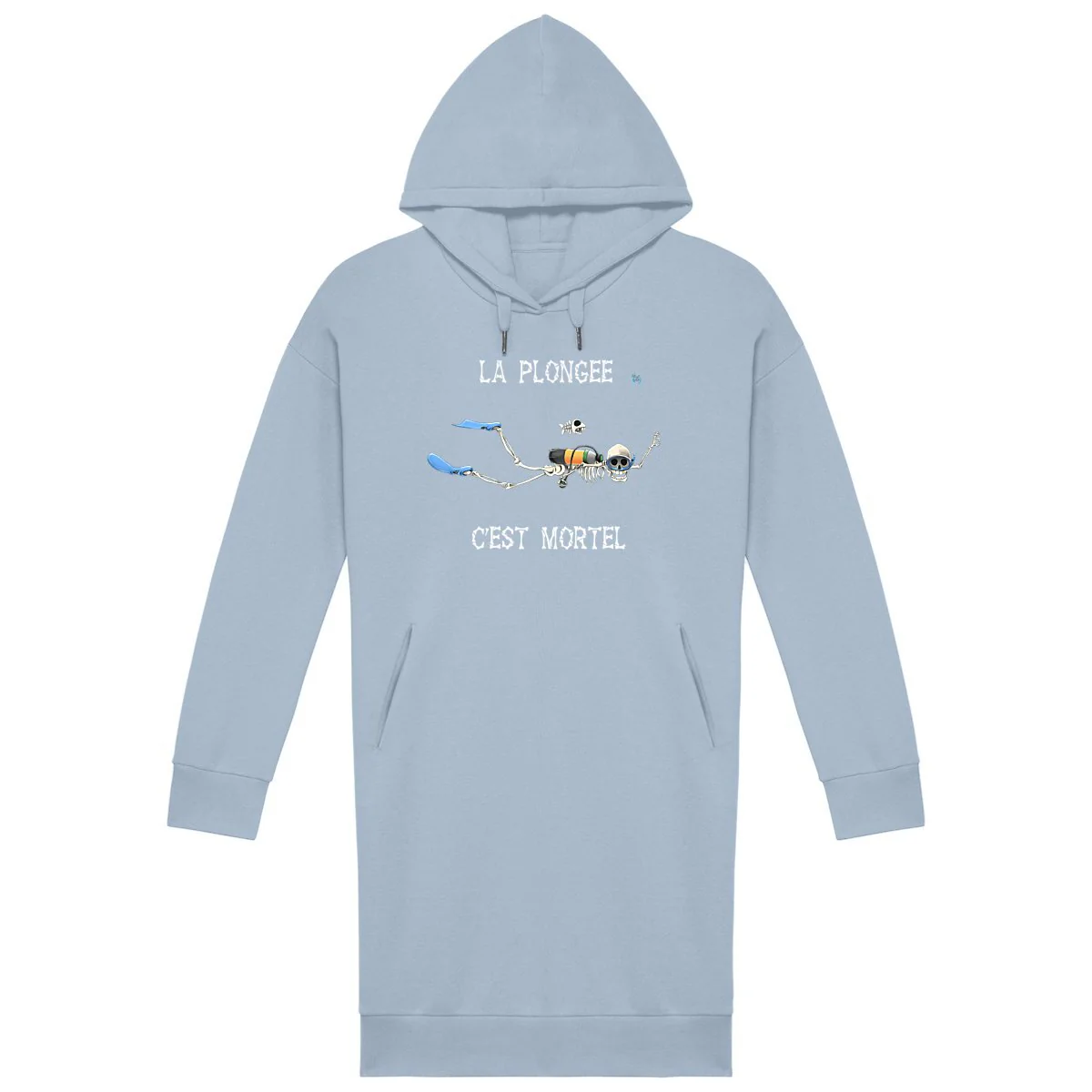 robe sweat a capuche MacJOS La plongée c'est mortel : squelette plongeur – Image 3