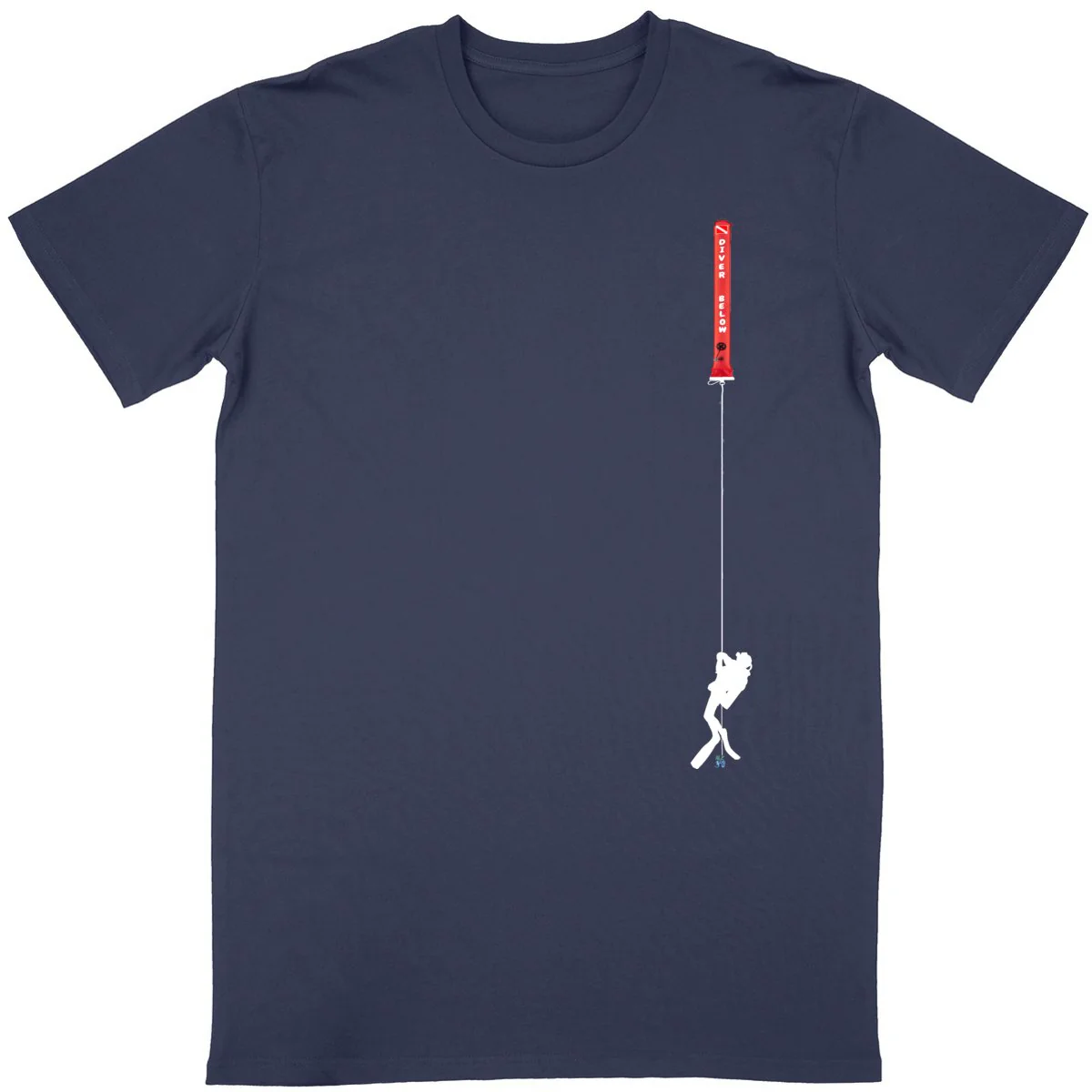 T-shirt parachute de plongée vertical avec plongeur