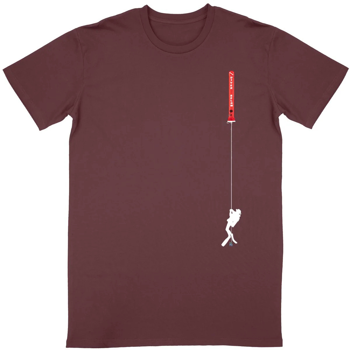 T-shirt parachute de plongée vertical avec plongeur – Image 5