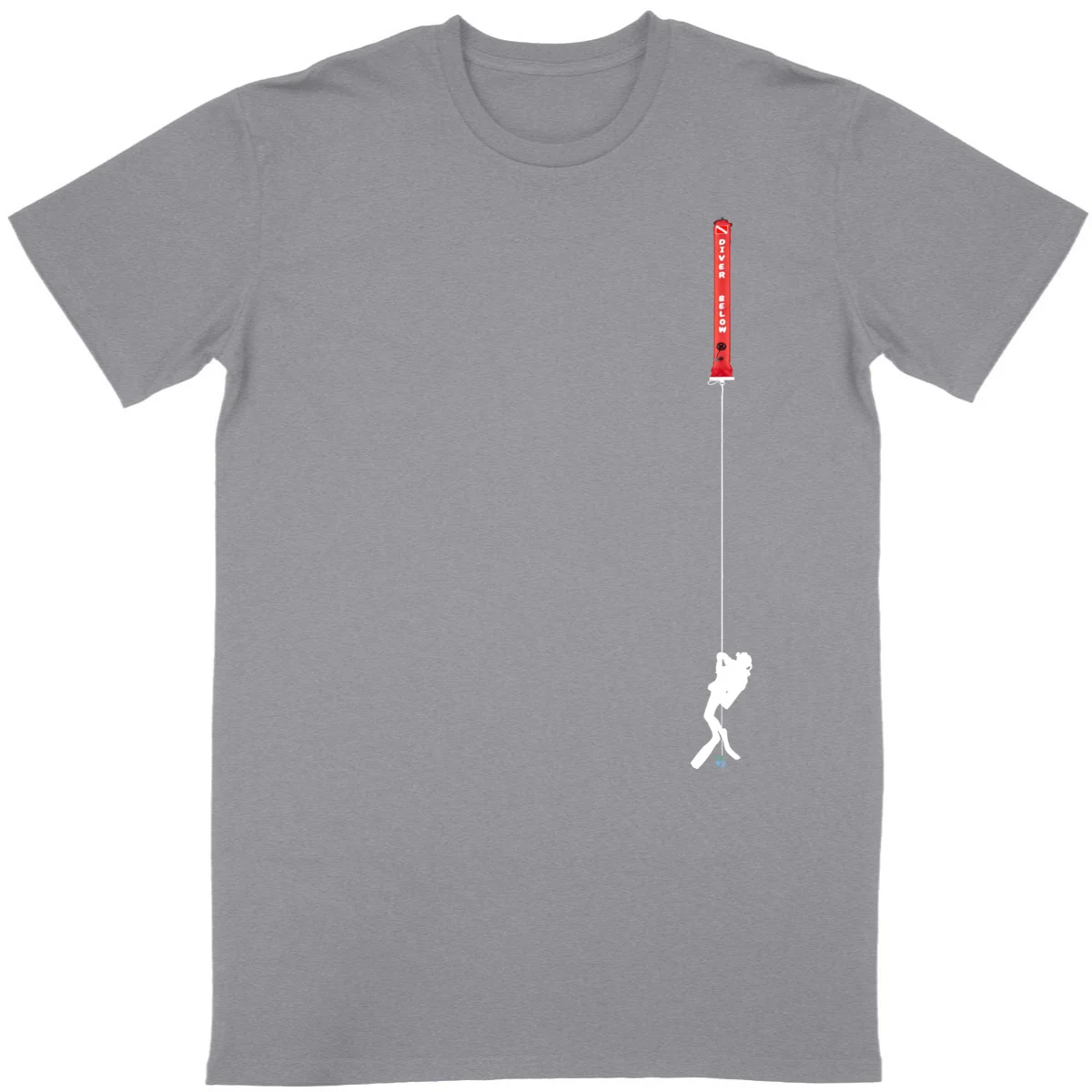 T-shirt parachute de plongée vertical avec plongeur – Image 4