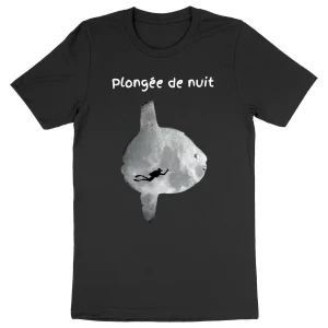 T-shirt plongée bio : Plongée de nuit sous poisson lune