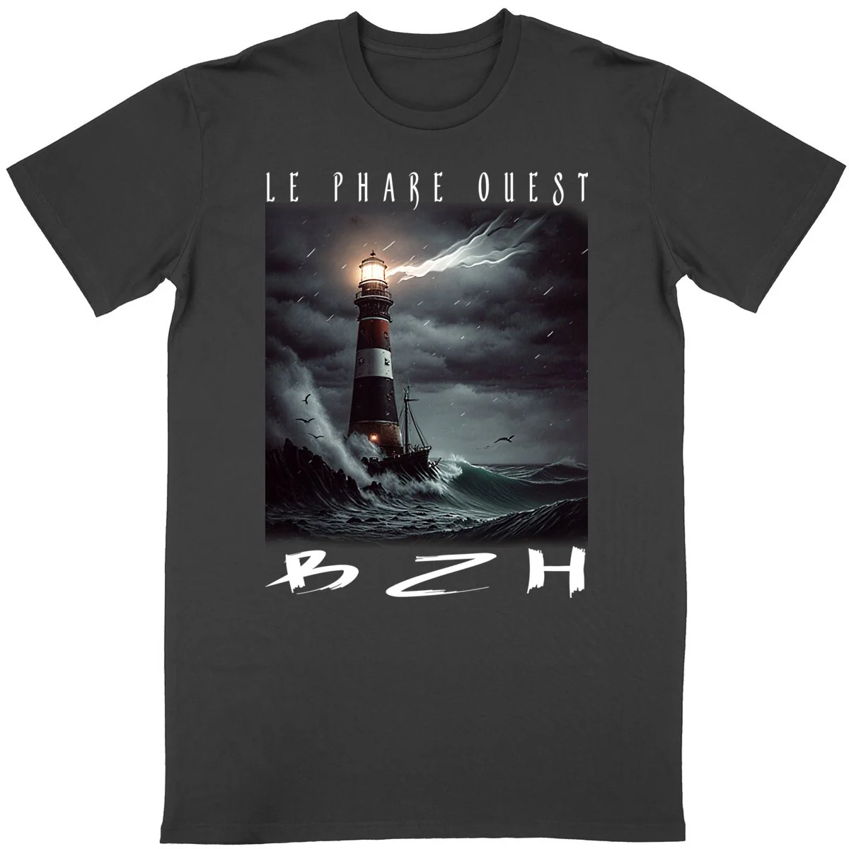 T-shirt Bretagne : le phare ouest – Image 2